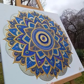 Představuji vám tuto modrou krásku s názvem 💜💙💜Zářící sny💜💙💜 Obraz, který symbolizuje kouzlo noční oblohy prostřednictvím...